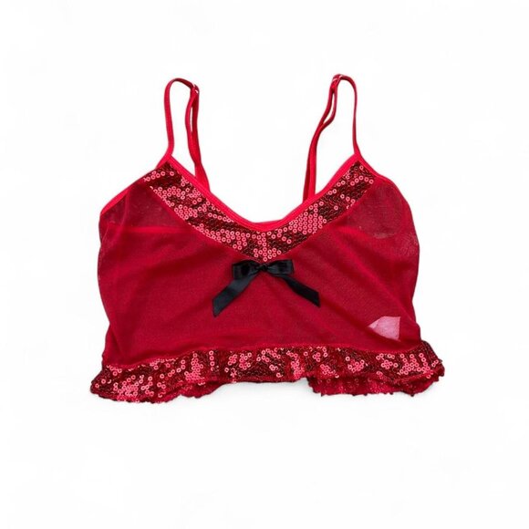 festive red rave crop tank top <3 - Picture 1 of 7